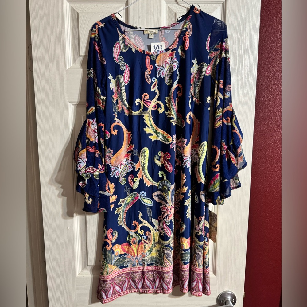 Koi 🐡Fish & Paisley Print Blue Dress